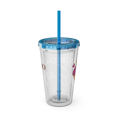 Sunsplash Tumbler with Straw, 16oz - Juicing Too Easy