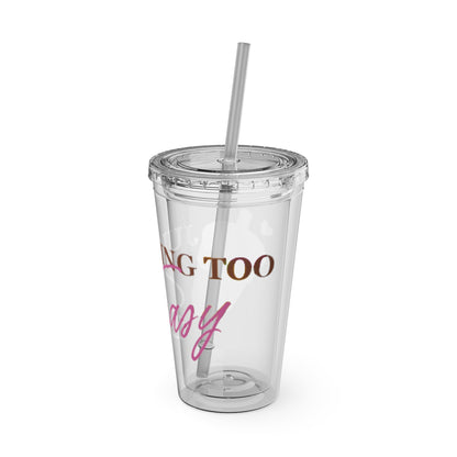 Sunsplash Tumbler with Straw, 16oz - Juicing Too Easy