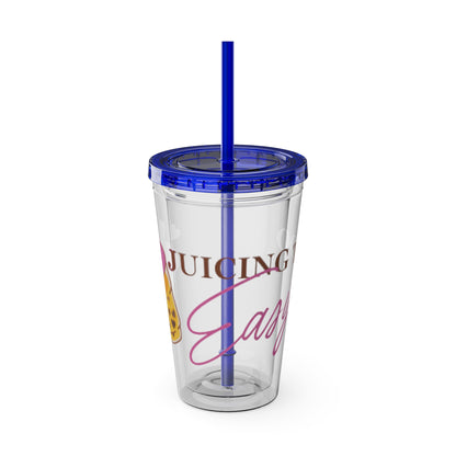 Sunsplash Tumbler with Straw, 16oz - Juicing Too Easy