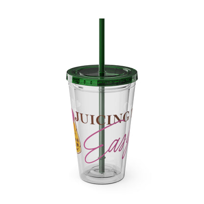 Sunsplash Tumbler with Straw, 16oz - Juicing Too Easy