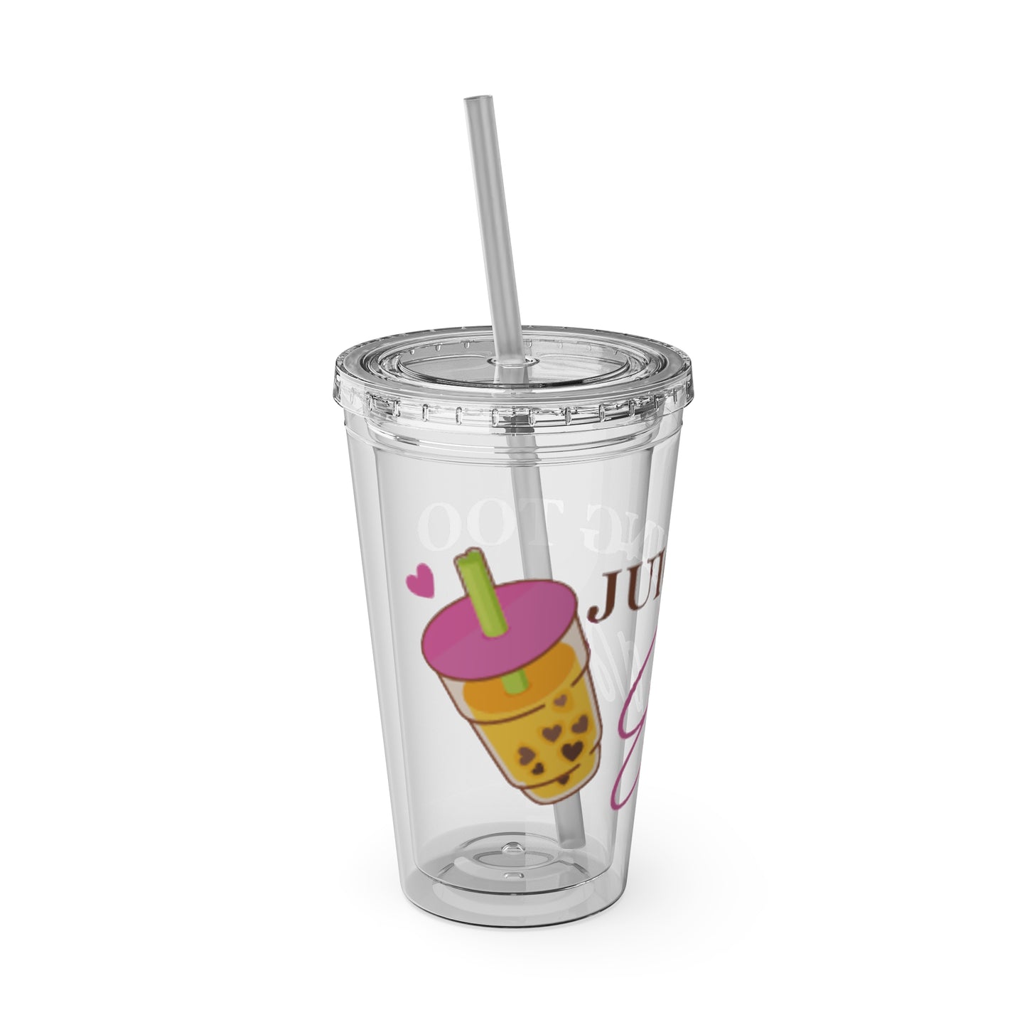 Sunsplash Tumbler with Straw, 16oz - Juicing Too Easy