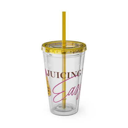 Sunsplash Tumbler with Straw, 16oz - Juicing Too Easy