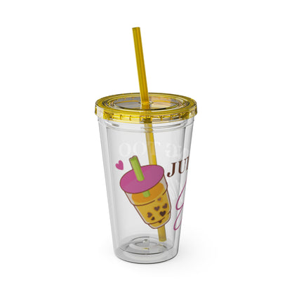 Sunsplash Tumbler with Straw, 16oz - Juicing Too Easy