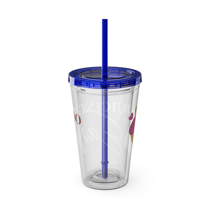 Sunsplash Tumbler with Straw, 16oz - Juicing Too Easy