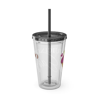 Sunsplash Tumbler with Straw, 16oz - Juicing Too Easy